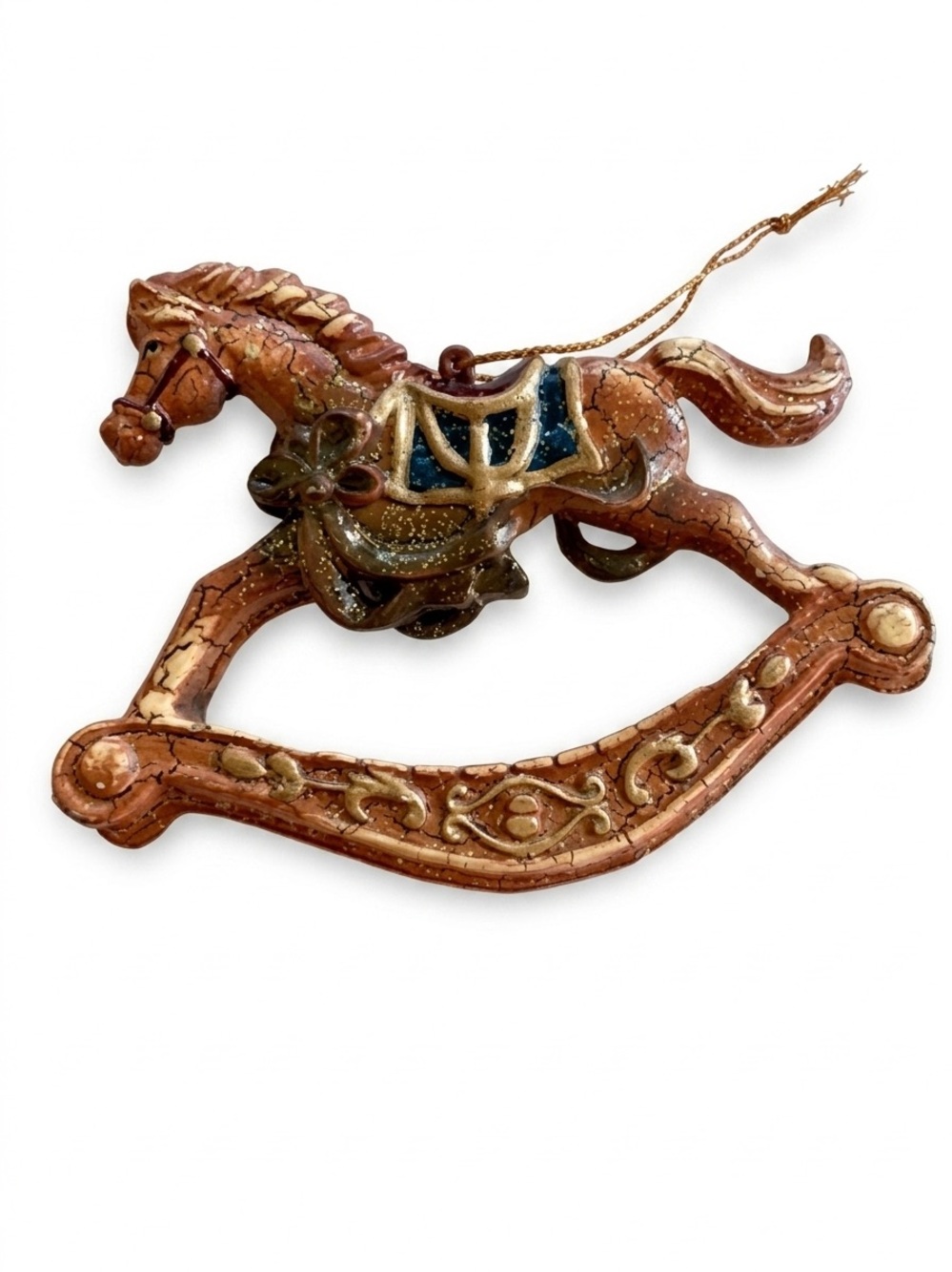 Vintage Rocking Hobby Horse Christmas Ornament Plastic Resin Figure